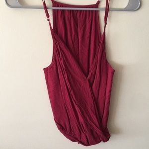 Wine colored flowy tank top